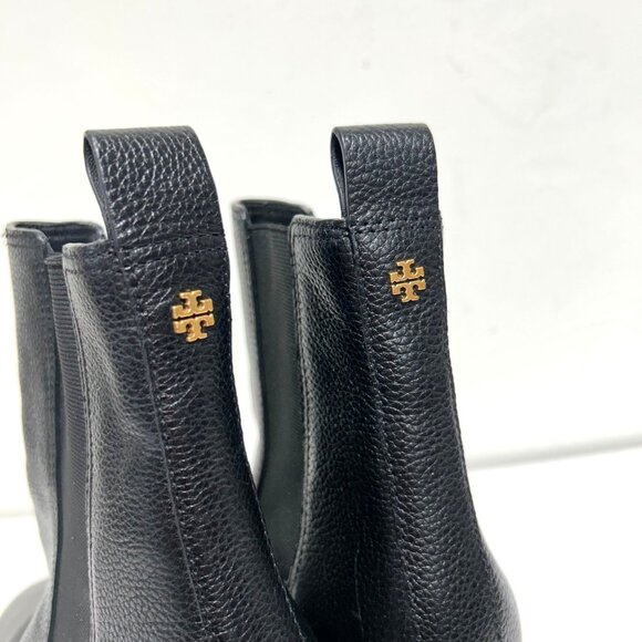 Tory Burch Carson Tumbled Leather Classic Chelsea Lug Sole Ankle Boots - Picture 6 of 13